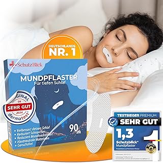 Schutzblick® Premium Sleeping Mouth Plasters - Sleep Mouth Plasters Against Snoring - Set of 90 Anti Snoring Plasters - Mouth Tape for Sleeping - Snoring Plasters for Restful Sleep - Mouth Tape