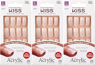 أظافر KISS Salon Acrylic Natural Nail KSAN (3 PACK, KSAN04)