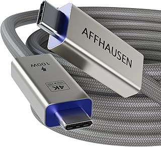 AFFHAUSEN Active USB-C 3.2 Gen2x2 Cable Professional 6.5FT, 20Gbps, Thunderbolt 4, 4K Video, HiFi Audio, 100W Fast Charging, USB C to USB C Data Cable for Professional Computers, Audio/Storage Devices