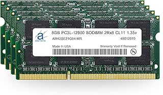 ادامانتا ذاكرة 32GB 4x8GB DDR3/DDR3L 1600MHz PC3L-12800 SODIMM متوافقة مع منتصف 2015 ريتينا 5k أواخر 2014 5k 2013 2012 2011 اي ماك 2Rx8 CL11 1.35v RAM