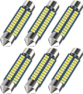 مصباح LED للسيارة 578 من سيريندو اوتو، مصباح LED 211-2 41 ملم 42 ملم 1.65 انش، مصباح LED 212-2 لمصباح القراءة وسقف السارة، مصباح LED داخلي عالي السطوع باللون الابيض رقاقات 3014 6000 كلفن 22SMD، 6 قطع