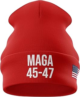 MAGA Beanie Hat, USA Flag Embroidered Trump Make America Great Again Hat, MAGA Hat, Winter Head Wear