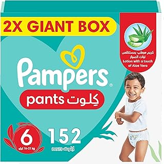 حفاضات من بامبرز بتصميم سراويل، مقاس 6،Extra Large Size 6 (Pack of 152)