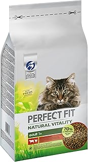 Perfect Fit Natural Vitality Adult 1+ - Dry Food for Adult Cats from 1 Year - Beef & Chicken - Supports Vitality - 6 kg