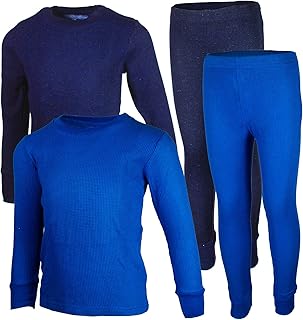 Boys 4-Piece Thermals Set | Long Sleeve Shirt, Pants Ages 1-16