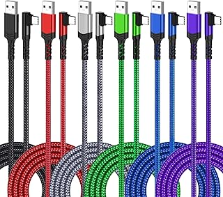 كيبل USB C بطول 10 قدم بطول 90 درجة مغطى بالنايلون بطول 90 درجة من اجتراي، كيبل شحن سريع بزاوية قائمة على شكل حرف L متوافق مع سامسونج جالاكسي S22 S21 نوت 20 10 بكسل 4 G8 G7