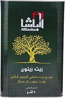 مزيج زيت زيتون مكرر وزيت زيتون بكر ممتاز من الباشا - 10 لتر، أصفر