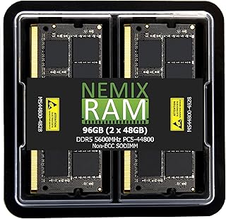 نيميكس رام وحدة ذاكرة RAM DDR5 96GB (2X48GB) 5600MHz PC5-44800 غير ECC 262-PIN 1.1V 46-45-45 SODIMM وحدة ذاكرة RAM MS44800-4828