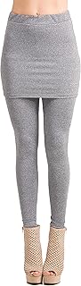 Womens Super Stretch Yoga Workout Soft Elasticated Full Length Mini Skirt Leggings