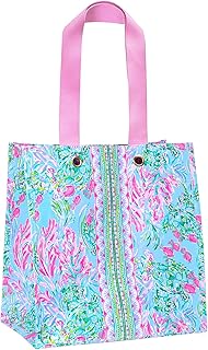 Lilly Pulitzer Market Shopper Bag, Reusable Grocery Tote with Comfortable Shoulder Straps