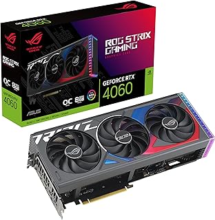 اسس بطاقة عرض مرئي للالعاب روج ستريكس جيفورس RTX™ 4060 اصدار OC منفذ الملحقات الاضافية السريع 4.0 8GB GDDR6 DLSS 3 HDMI 2.1a 1.4a تصميم مروحة اكسيال مزامنة اورا تقنية 0 ديسيبل