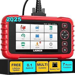 ماسح ضوئي وقارئ الاكواد OBD2 اصدار CRP123X من لونش لاداة تشخيص ناقل الحركة بانظمة ABS/SRS بشاشة لمس 5 انش ونظام اندرويد 7.0 وتحديث مجاني مدى الحياة باستخدام Wi-Fi بضغطة واحدة، اصدار مطور من CRP123