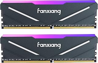 فانكسيانغ ذاكرة RAM DDR4 RGB 32GB (2x16GB) 3200MHz CL16 V1.35، ذاكرة كسر سرعة المعالج لجهاز الكمبيوتر المكتبي، متوافقة مع انتل XMP 2.0 وAMD - اسود