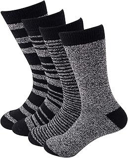 Stylish Men‘s 4 Pairs Thermal Socks for Winter Extreme Cold Weather Thick Crew Boot Socks