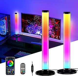 ياميون شريط اضاءة RGB ذكي 360 درجة، اضاءة LED للالعاب 42 سم، مزامنة قابلة للتعتيم 16 مليون مع تطبيق الموسيقى وجهاز تحكم عن بعد لتزيين الغرفة (دائري 42 سم)، 12.0 واط