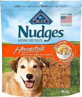 Blue Buffalo Nudges Homestyle Natural Dog Treats, Chicken, 16oz Bag