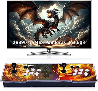 RegiisJoy 28890 in 1 Pandoras Box 60S Arcade Game Console Retro Game Machine for PC & Projector & TV, 2-4 Players,3D Games, Search/Hide/Save/Load/Pause Games