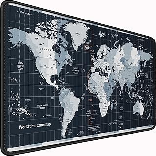 قاعدة ماوس كبيرة للالعاب بحواف مخيطة مقاس 31.5×15.7×0.12 انش، قاعدة ماوس وكيبورد كمبيوتر ممتدة مقاومة للماء وغير قابلة للانزلاق، قاعدة ماوس طويلة XXL للمكتب للعمل والالعاب والمنزل والخريطة، من نوكاي