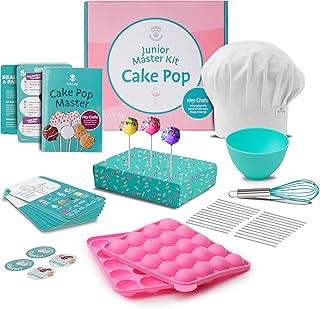 Tovla Jr Complete Cake Pop Making Kit for Kids - Hands-On Baking | Montessori-Inspired | Recipes, Tools, Learning Booklet | Great Gift for Kids 4+