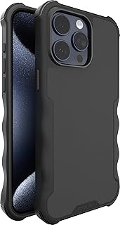 Smartish® iPhone 15 Pro Max Protective Magnetic Case - Gripzilla Compatible with MagSafe [Rugged Heavy Duty Grip Armor Cover] w/Drop Tested Protection for Apple iPhone 15 Pro Max - Black Tie Affair