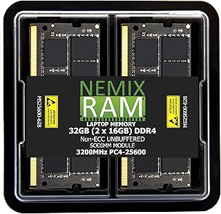 مجموعة ذاكرة لاب توب سعة 32 جيجابايت 2×16 جيجابايت DDR4-3200 PC4-25600 SO-DIMM من نيميكس رام