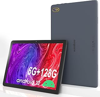 كينستون تابلت اندرويد 12 10 انش مع ام تي كيه 6GB RAM + 128GB ROM + 1TB ثماني النواة 2.0GHz واي فاي 5G معتمد من جي ام اس GPS كاميرا 5MP 6000mAh شاشة IPS 1280×800، رمادي