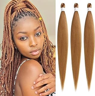 DXdixiu Pre-stretched Braiding Hair 26 inch 3 Packs Easy Braid Hair Professional Synthetic Fiber Yaki Texture Hair Crochet Twist Braids Hair Extensions (27#)