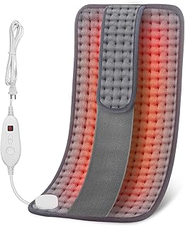 Comfier Heating Pad for Back Pain Relief, Electric Pads for Cramps, Neck and Shoulder, Machine Washable, Adjustable Length, 6 Heat Settings & 2 Hours Off