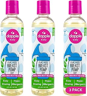 Breast Pump Cleaner by DAPPLE Baby, Fragrance-Free, Hypoallergenic, Plant-Based, 8 Fl Oz (Pack of 3)