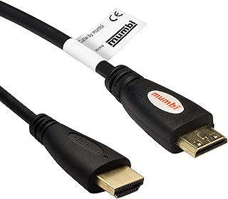 ممبي كابل HDMI ميني عالي السرعة FHD ثلاثي الابعاد / ميني HDMI C ذكر الى HDMI A ذكر وصلات مطلية بالذهب اسود 5 متر