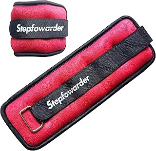 Stepfowarder Ankle/Wrist Weights 0.3-1kg a Pair with Adjustable Strap for Arm, Hand & Leg, Walking, Jogging, Gymnastics, Aerobics, 3 Colours