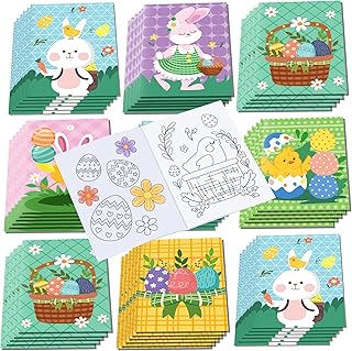 MOZUI Easter Coloring Books Bulk for Kids - 16 Pack Easter Activity Books with 8 Styles, Mini Easter Coloring Books for Party Favors, Easter Treat Bags, and Classroom Activities