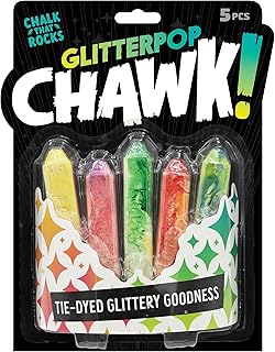 Chuckle & Roar - Glitterpop Chawk! - Outdoor Fun - Great on Any Hard Surface - Glitter Colors on Hard Surfaces - Ages 4 and Up