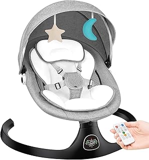 Portable Electric Baby Swing for Baby with 5 Speeds 10 Lullabies with Remote Control for Indoor Outdoor Use