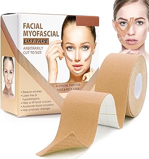 Tkekruh Face Lifting Tape 2.5 cm x 5 m, Face Tape Against Wrinkles, Multifunctional Anti Wrinkle Face Tape, Wrinkle Plaster, Anti-Wrinkle Patches, for Firming and Firming the Skin, Firm