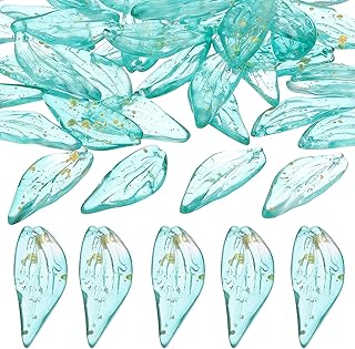 PATIKIL Leaves Beads, 50Pcs Crystal Leaves Beads Translucent Czech Glass Beads Spacer Bead for DIY Jewelry Making Bracelets Necklace, Jade Green