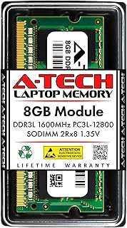 ايه-تيك ذاكرة RAM 8GB بديلة لـ Crucial CT102464BF160B | DDR3/DDR3L 1600MHz PC3L-12800 2Rx8 1.35 فولت SODIMM 204 دبوس