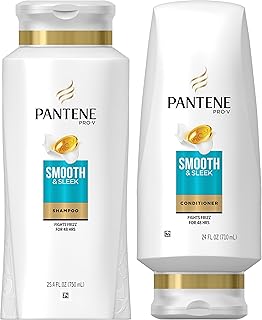 Pantene, مجموعة بلسم خالية من الشامبو والكبريتات، مع زيت الأرغان، برو-في السلس وأنيق للشعر الجاف، 25.4 أوقية و24 أونصة، مجموعة، من بانتين