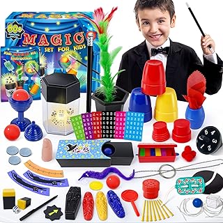 PATIFEED Magic Box, 60 Magic Tricks for Children Aged 6-8 Years, Magic Set with Instructions for Children, Birthday Gift for Magician Boys Girls