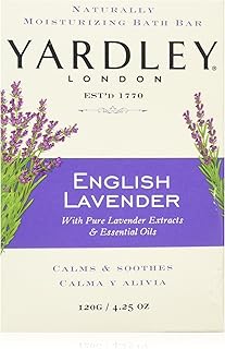صابون بخلاصة اللافندر الانجليزي مع زيوت عطرية من ياردلي لندن، لوح صابون بوزن 4.25 اونصة، عبوة من 8 قطع
