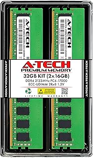 ايه-تيك مجموعة خادم 32GB (2 × 16GB) 2Rx8 PC4-17000 DDR4 2133MHz ECC غير مخزن مؤقت UDIMM 288 دبوس مزدوج التصنيف DIMM 1.2 فولت وحدات ذاكرة RAM ترقية عصا (ايه-تيك Enterprise Series)