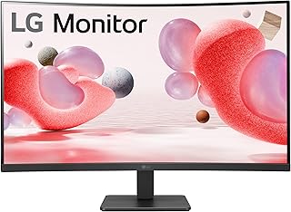 LG شاشة منحنية 32MR50C-B 32 انش FHD 100Hz، AMD فري سينك، تحكم على الشاشة، مزامنة حركة ديناميكية، مثبت اسود، حامل امالة (HDMI)، 2023، من ال جي، 1920 x 1080