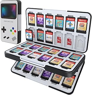 HEIYING Game Storage Protective Case for Switch & Switch OLED Game Card, Custom Pattern Switch Lite Game Card Storage with 48 Game Card Slots and 24 Micro SD Card Slots.