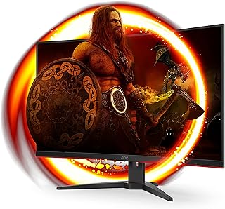 شاشة ألعاب منحنية FHD C32G2ZE مقاس 32 بوصة من ايه او سي أسود أحمر LED 1920 x 1080