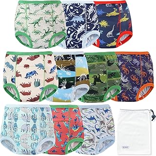 EZ Moms 10 Packs Training Underwear Double Absorption Training Pants Reusable Potty Training Underwear for Girls Boy 2T-6T