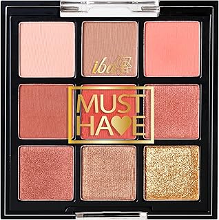 Iba Must Have Limitless Looks Eyeshadow Palette - Peach Glam | 9 Pigmented Colours Eyeshadow Palette | Long Lasting and Easily Blendable Eye Makeup Palette Matte, Shimmer & Metallic Finish Shades,