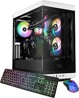 صندوق كمبيوتر مكتبي Y40 للألعاب (معالج انتل كور i7 13700KF وبطاقة رسومات RTX 4060Ti 8 جيجابايت، 32 جيجابايت DDR5 5200 إضاءة RGB (16×2)، 2TB NVMe SSD ويندوز 11 هوم) من اي باي باور، موديل Y40WI7N46T01