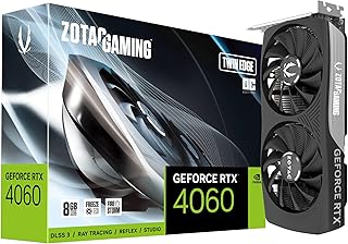 زوتاك بطاقة عرض مرئي للالعاب جيفورس RTX 4060 8GB توين ايدج او سي دي ال اس 3 GDDR6 128 بت 17 جيجابايت في الثانية بمنفذ الملحقات الإضافية السريع 4.0 ZT D40600H 10M pci_e_x16