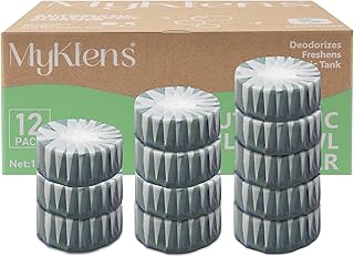 MyKlens Toilet Bowl Cleaner Tablets, Automatic Toilet Tank Cleaner for Deodorizing & Descaling, Long-Lasting with Sustained Release Technology for Bathroom Cleaners, Green, 12 Packs