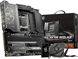 MSI لوحة ام للالعاب من ميج X670E جودلايك (AMD AM5، DDR5، منفذ الملحقات الإضافية السريع 5.0، ساتا 6 جيجابايت/ثانية، M.2، USB 3.2 الجيل الثاني، واي فاي 6E، HDMI/DP، شبكة محلية LAN مزدوجة، SLI، EATX)